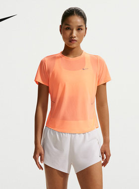 NIKE耐克夏季新款女轻薄透气运动健身短袖短款修身T恤 IF1681-852