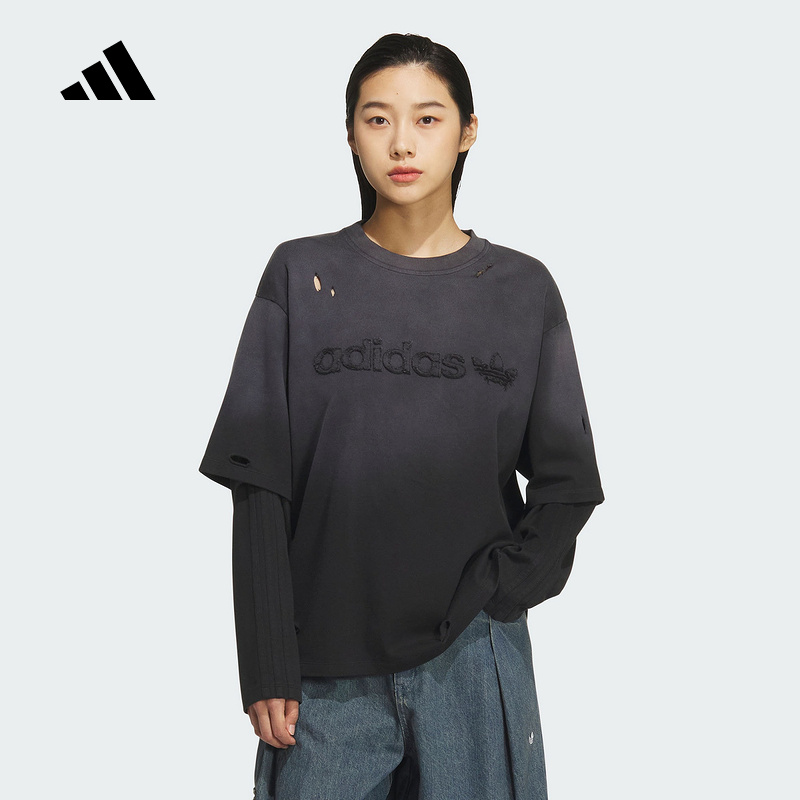 adidas阿迪达斯官方运动2025冬女长袖T恤 KS6112