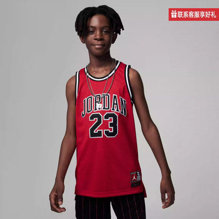 NIKE耐克童装T恤夏季JORDAN男女大童休闲运动针织背心DO1968-687