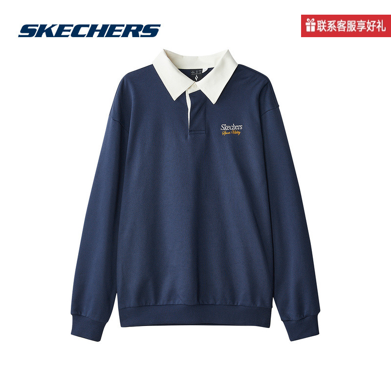 斯凯奇运动2025秋男针织套头卫衣 L324M023-002Z