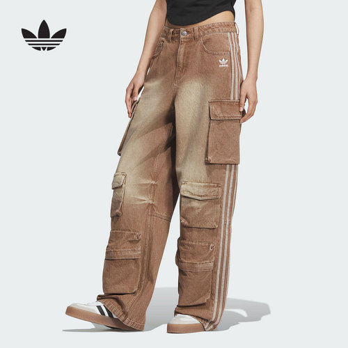 adidas阿迪达斯官方运动2025冬女牛仔长裤 KC5871