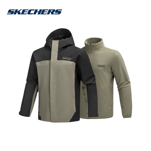 斯凯奇运动2025冬男梭织外套 P425M160-02CC