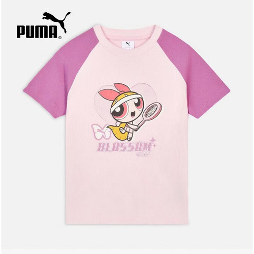 PUMA彪马飞天小女警联名夏季新款女可爱甜酷运动短袖T恤637469-75