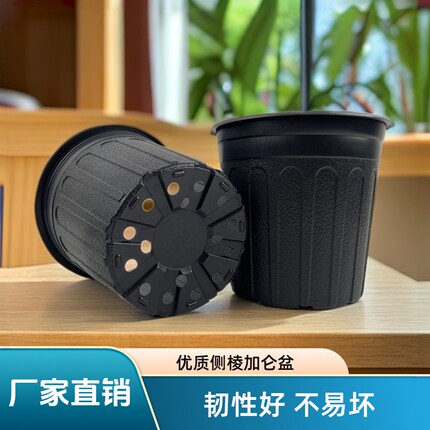 黑色加仑盆塑料透气花盆一次性育苗盆批发清仓阳台厂家特价非加厚