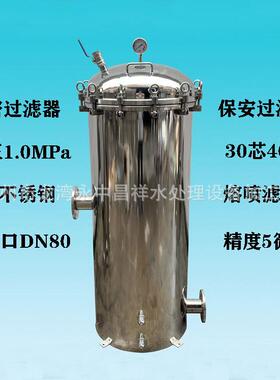 温州厂家供应不锈钢材质进出口DN80法兰30芯40英寸精密过滤器