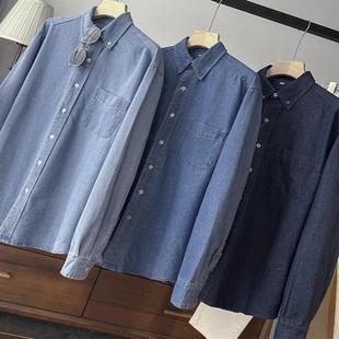木巨249 衬衫 宽松休闲版 翻领水洗棉牛仔工装 型男女款 出岛国