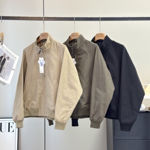 大厂订单！春秋新品男女同款立领宽松哈灵顿茄克插肩拉链夹克外套