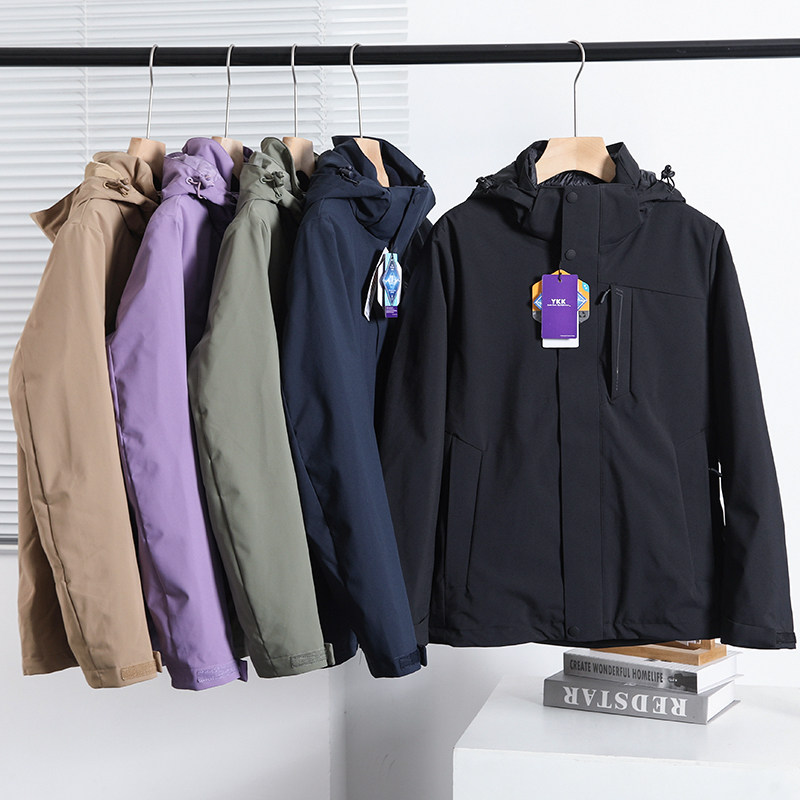 户外三合一可脱卸羽绒内胆男女款保暖旅行防寒服防风防水茄克外套