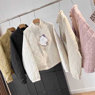 老渠道棉服！美式菱格户外轻便防风保暖羊毛夹层立领夹克棉衣外套