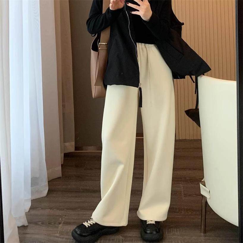 桑蚕丝羊毛混纺加厚肌理休闲裤