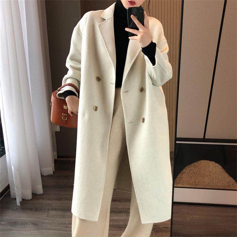 篙端轻奢~100羊毛！西装领中长款基础宽松四粒扣双面呢大衣外套,女装/女士精品,毛呢外套,淘宝优惠券,粉丝福利购,淘宝优惠卷