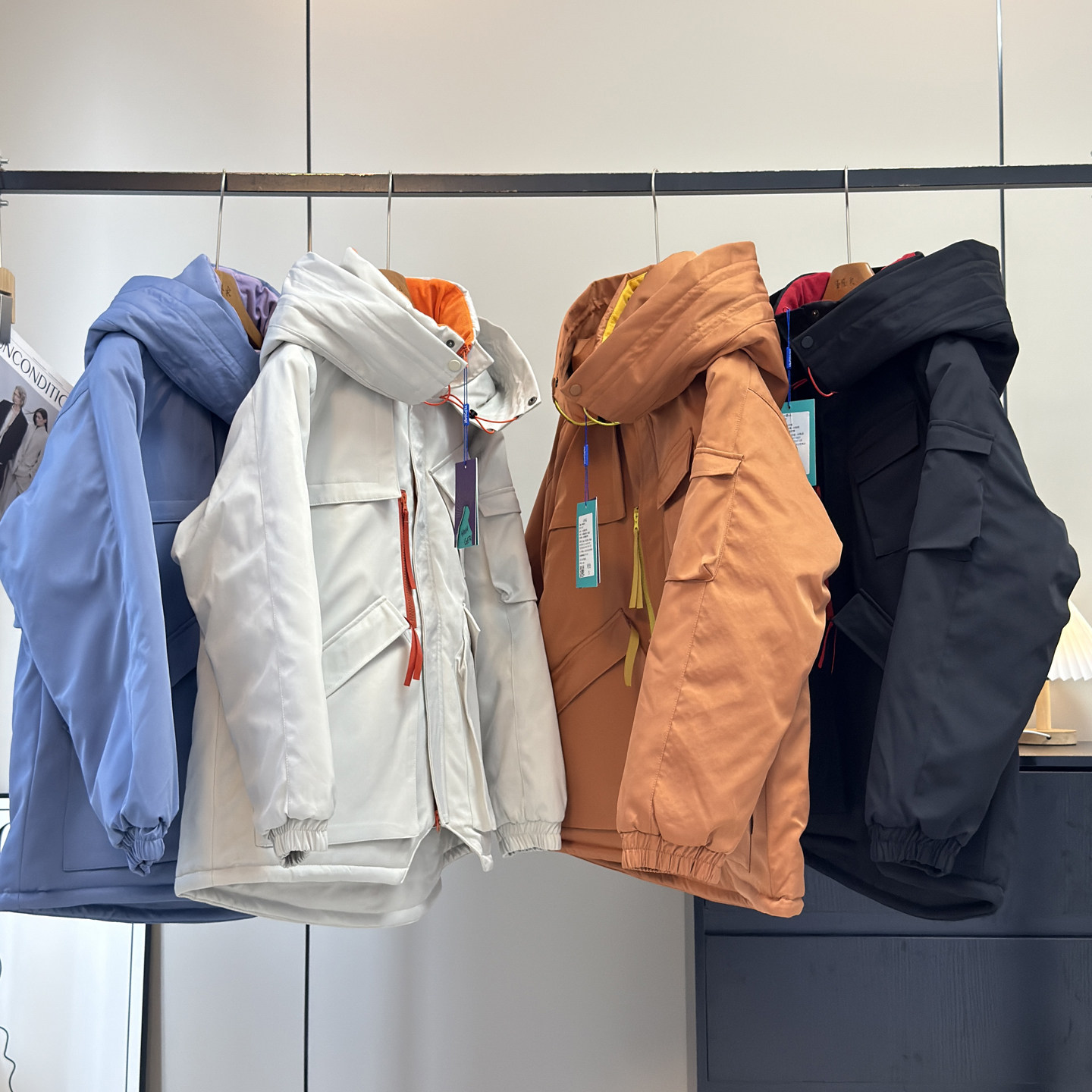 大厂订单!秋冬男女情侣款防风保暖加厚城市户外连帽棉服棉衣外套
