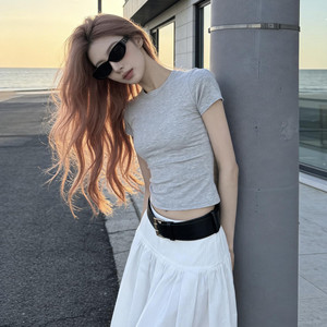 巨好看韩系穿搭一整套白色连衣裙子女夏季2026新款高级感套装长裙