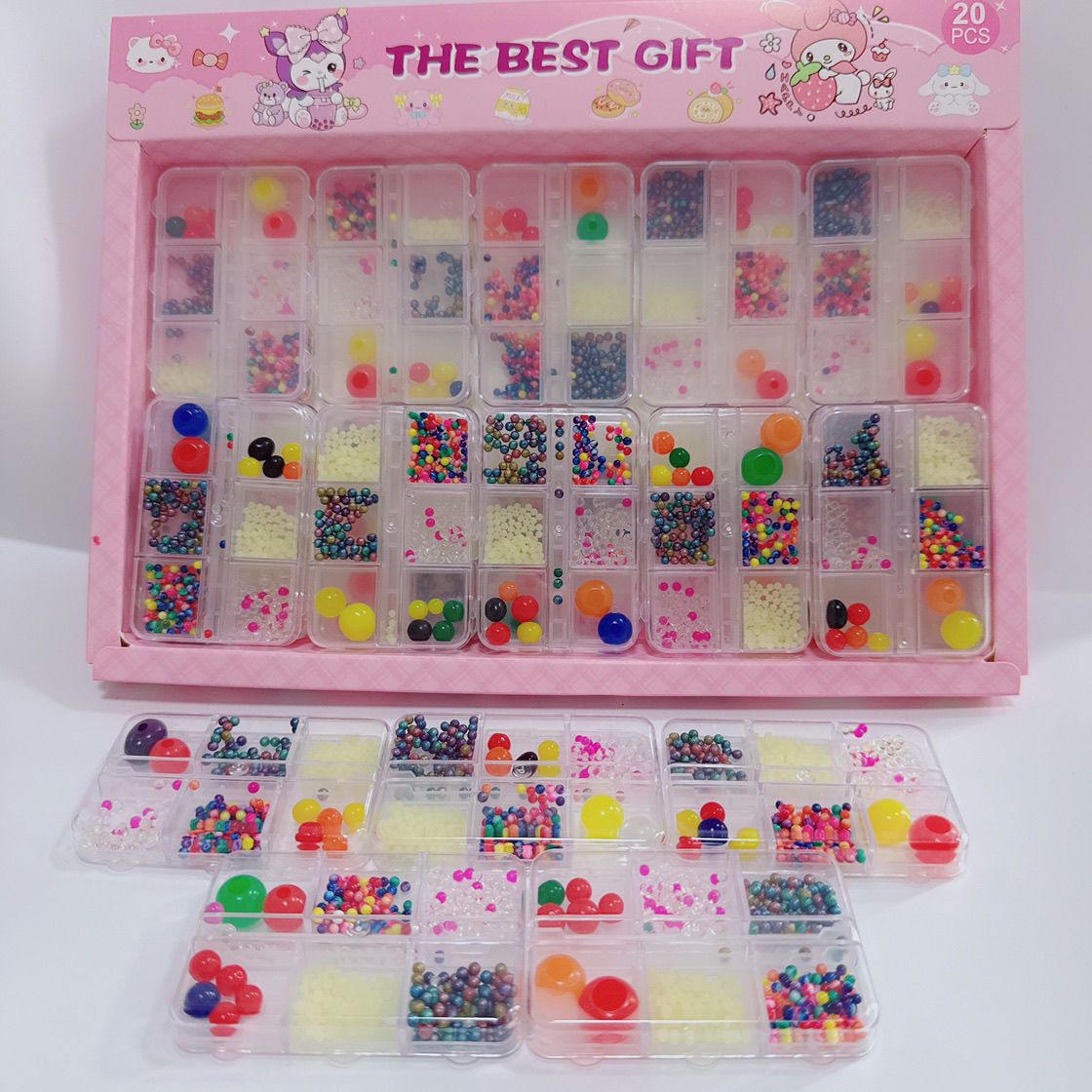 2元24入6宫格混装泡大珠海洋宝宝吸水珠变大珠小卖部夏季热卖玩具