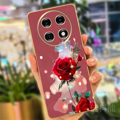 大红玫瑰适用oppoA6GT电镀手机壳PLL110包边软壳保护套防摔