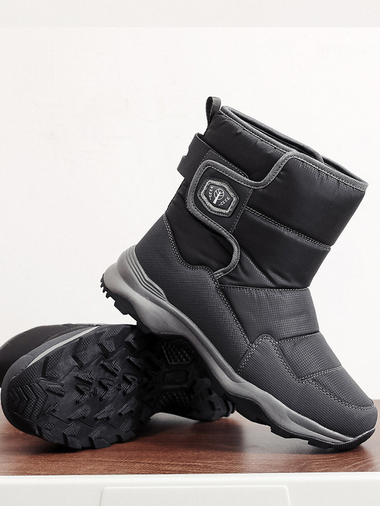 MENS VELVET THICKENED WARM SNOW BOOTS FOR WINTER OUTDOOR COLDPROOF AND WINDPROOF BOOTS AND TOURIST SKI BOOTS ARE WATERPROOF AND NON-SLIP