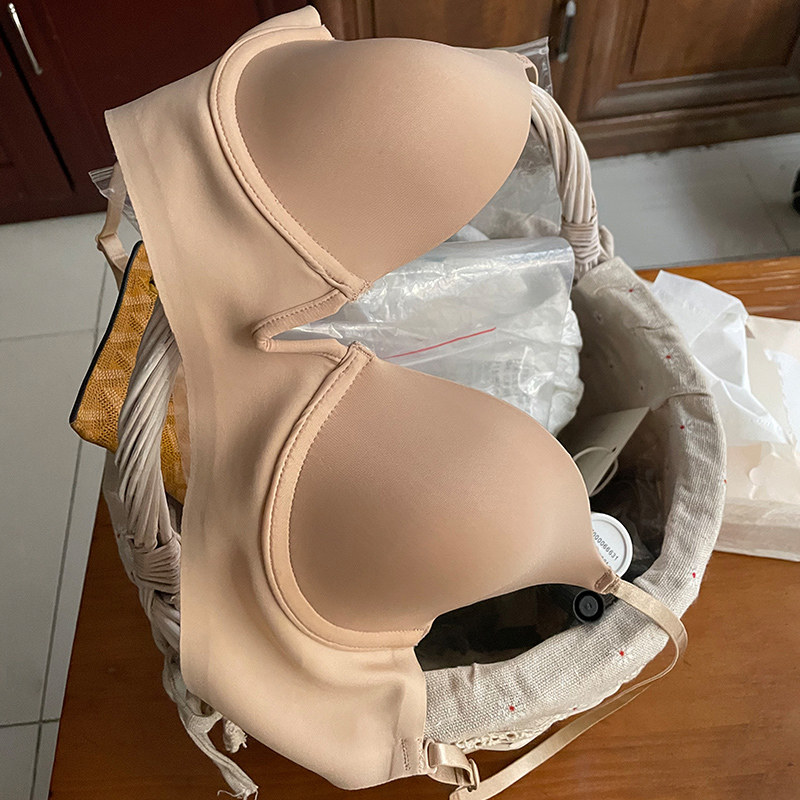 u型美背内衣女深v低胸婚纱礼服隐形软钢圈小胸聚拢文胸无痕光面薄