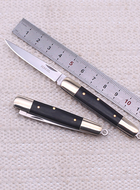 木柄随身折叠刀具日美便携袖珍锋利水果刀不锈钢防身迷你小刀5904