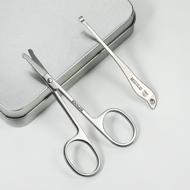 金达日美鼻毛剪圆头小剪刀眉毛剪