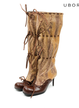 UBORYA设计师原创/自由灵魂·美拉德辣妹小众芭蕾长筒女堆堆靴