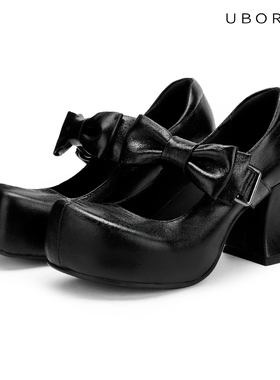 UBORYA设计师原创/漫画少女漫反射迟钝黑玛丽珍增高小众女款单鞋