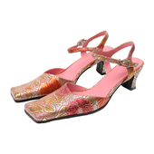 女 气质高跟配裙子真皮粗跟凉鞋 UBORYA原创设计师新款 外穿少女时装