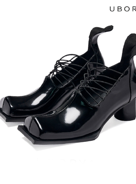 UBORYA设计师原创/西游妖魔·霸波尔奔/方头粗跟高跟单鞋女玛丽珍