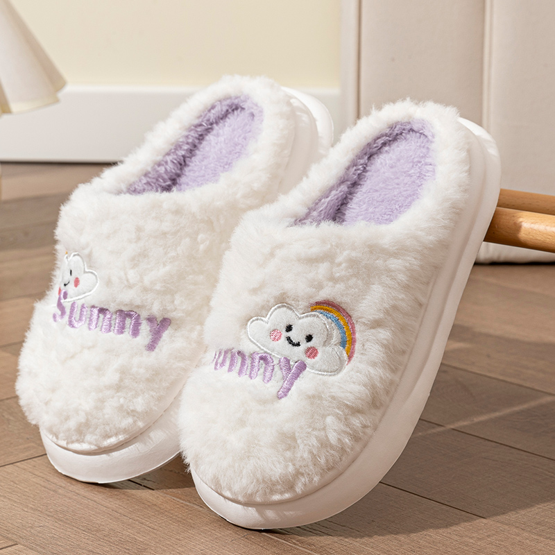 秋冬季居家保暖情侣卡通棉拖鞋
