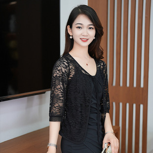2024春夏季外搭披肩蕾丝女宽松显瘦镂空防嗮短款百搭外套上衣