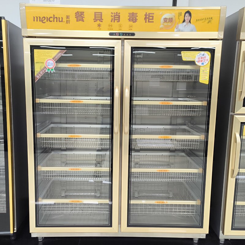 美厨A款双玻璃门变频消毒柜BP-4臭氧紫外线中温热风循环消毒柜