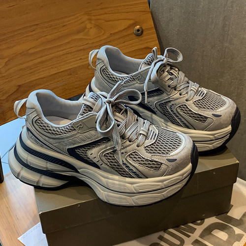 新款小个子女生内增高厚底老爹鞋