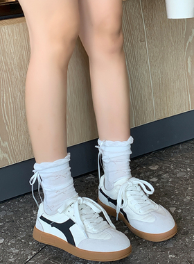 YOUNGER LURE阿甘鞋女2025新款巨好看运动百搭厚底增高红色德训鞋