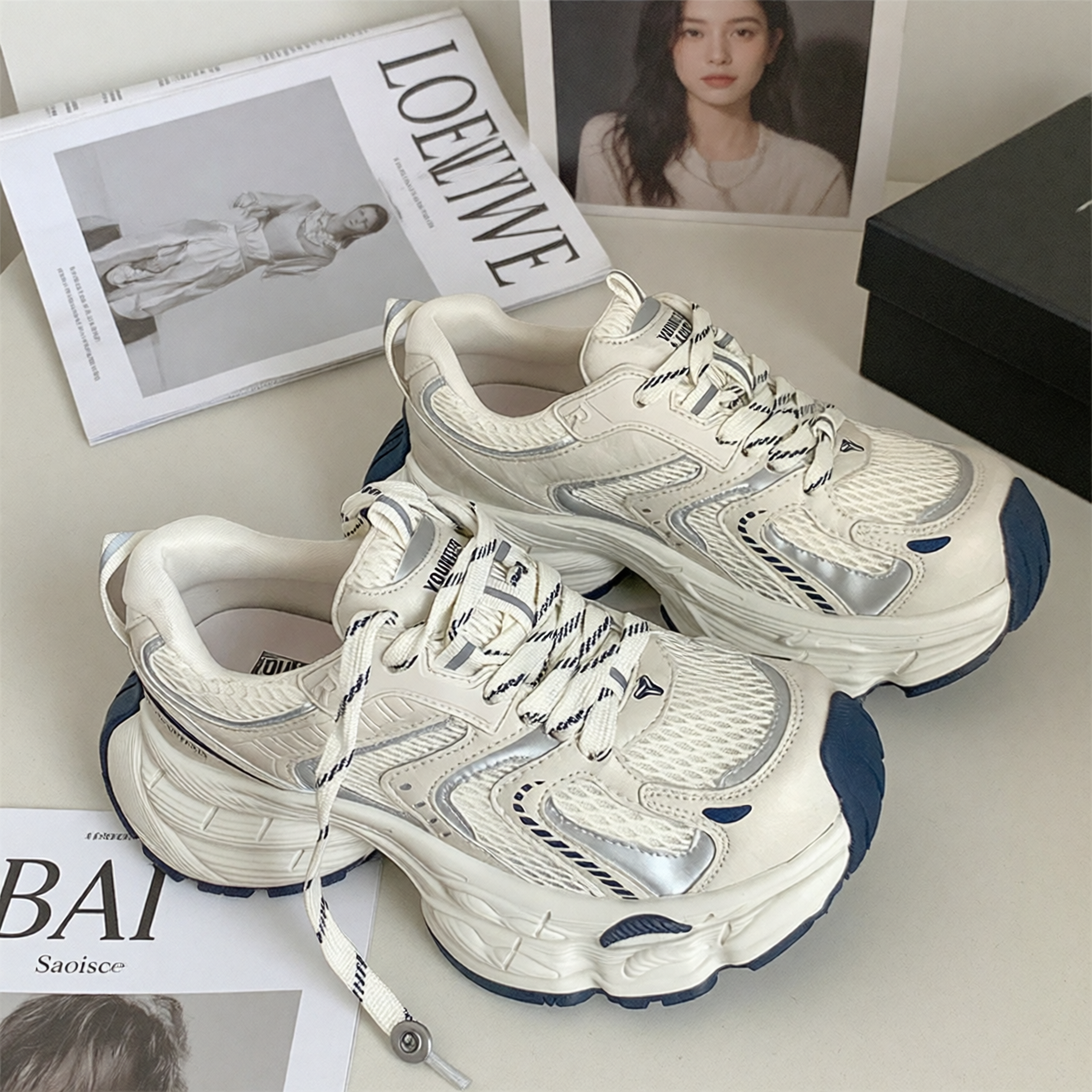 老爹鞋女款2026新款厚底增高小个子显脚小潮酷轻便透气春夏款爆款
