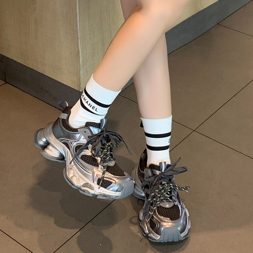 新款小个子女生内增高厚底老爹鞋