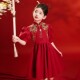 时尚 新款 红色演出服连衣裙 礼服裙子儿童宝宝夏季 女童中国风中式