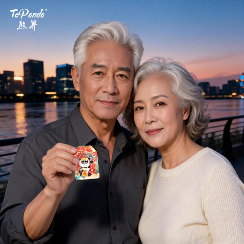 ToPanda熊界熊猫天官赐福亚克力流沙御守国潮文创包车钥匙扣挂件