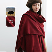 饮水鸟藏地100%牦牛绒超大披肩女秋冬加厚保暖藏式 围巾