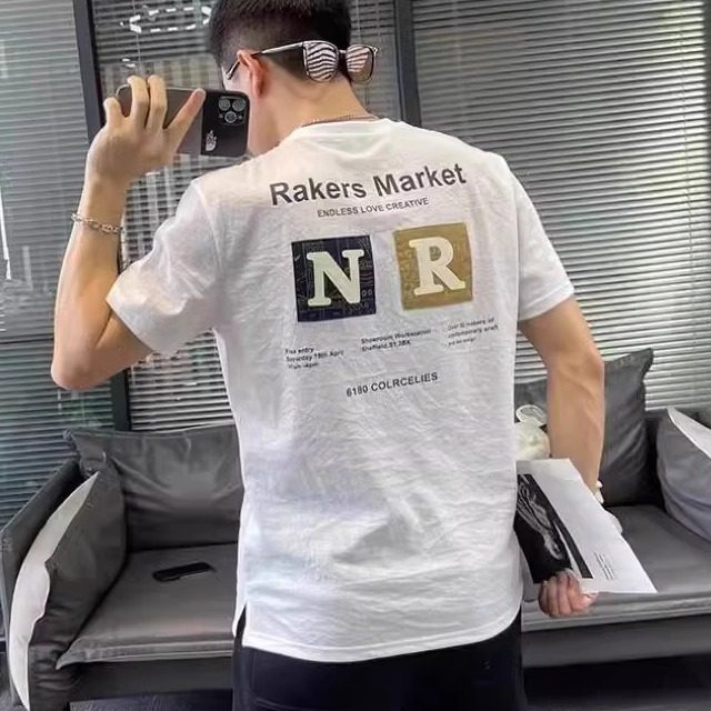 麻棉圆领短袖T恤男新款潮牌20T恤