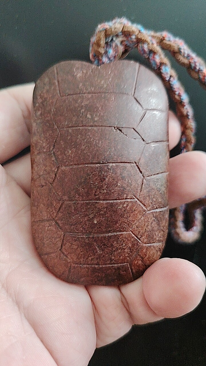 河磨玉富甲龟壳手把件