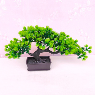 仿真植物盆栽室内装饰假花松树家居客厅绿植塑料小摆件迎客松盆景