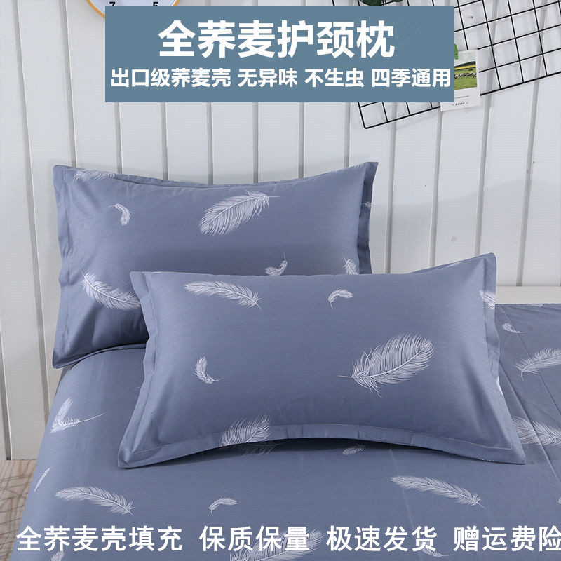 荞麦枕头带枕套全荞麦壳枕芯防落枕儿童学生成人家用护颈椎助眠枕