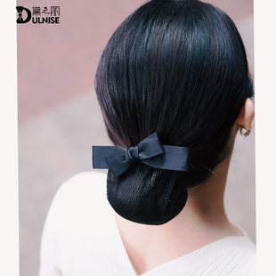 缎面交叉职业女头花空姐发夹 工作发网网兜韩国头饰品护士细网