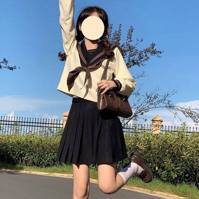 RENTAL JK UNIFORM SKIRT JAPANESE LONG-SLEEVED SAILOR UNIFORM COLLEGE STYLE SUIT CLASS UNIFORM SCHOOL UNIFORM GIRL GRADUATION PHOTO