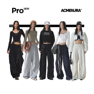 女款 裤 秋季 宽松速干阔腿裤 ACMEAURA美式 弯刀休闲伞兵裤 抽绳工装