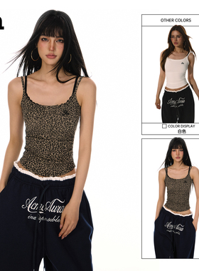 ACME AURA美式辣妹复古豹纹吊带背心