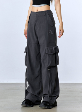 ACME AURA 国潮街头阔腿工装裤飘带炸街嘻哈hiphop街舞裤休闲裤潮