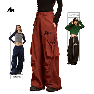 子设计感宽松直筒休闲裤 ACMEAURA美式 辣妹爵士舞街舞裤 裤 潮牌工装