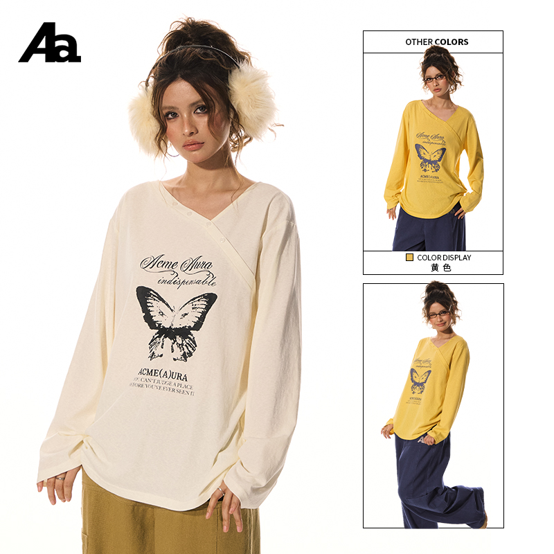 显瘦别致蝴蝶印花韩系