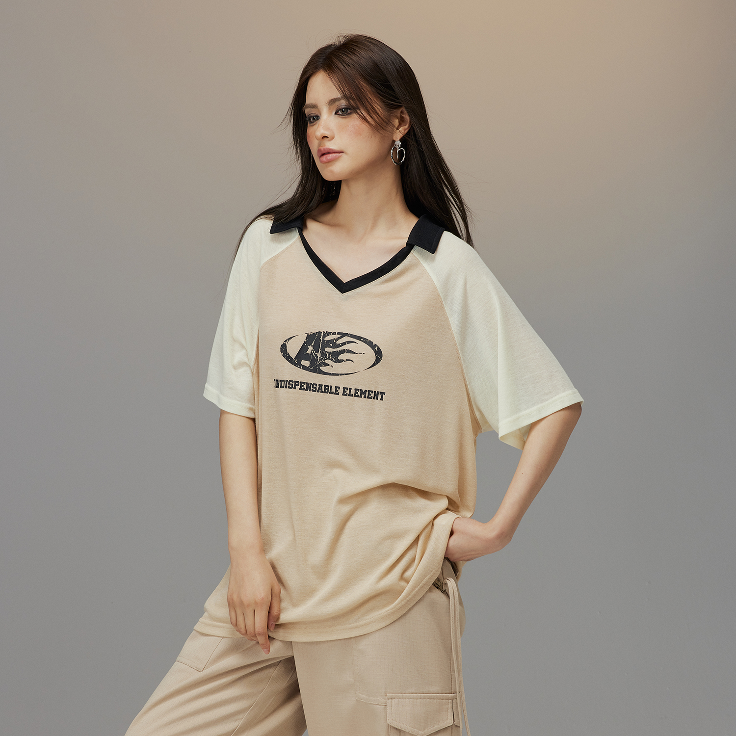 ACME AURA 短袖t恤女夏季2024新款小众纯棉宽松上衣