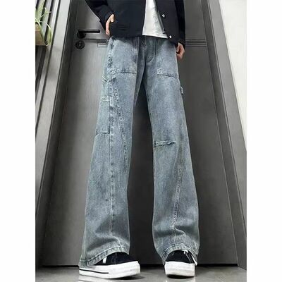 春夏款190cm高个子加长版裤子男生潮复古美式直筒牛仔裤怀旧宽松